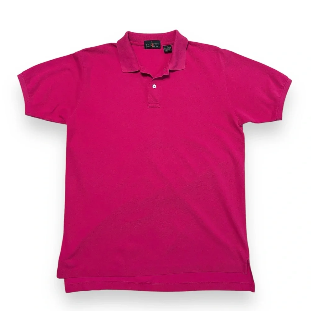 J. CREW OARSMAN Bright Pink Cotton Short Sleeve Polo VINTAGE